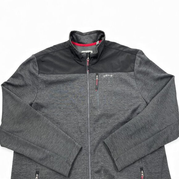 Orvis Jacket Sweater Full Zip Grey Black Lightweight Men's 2XL XXL - Picture 3 of 11
